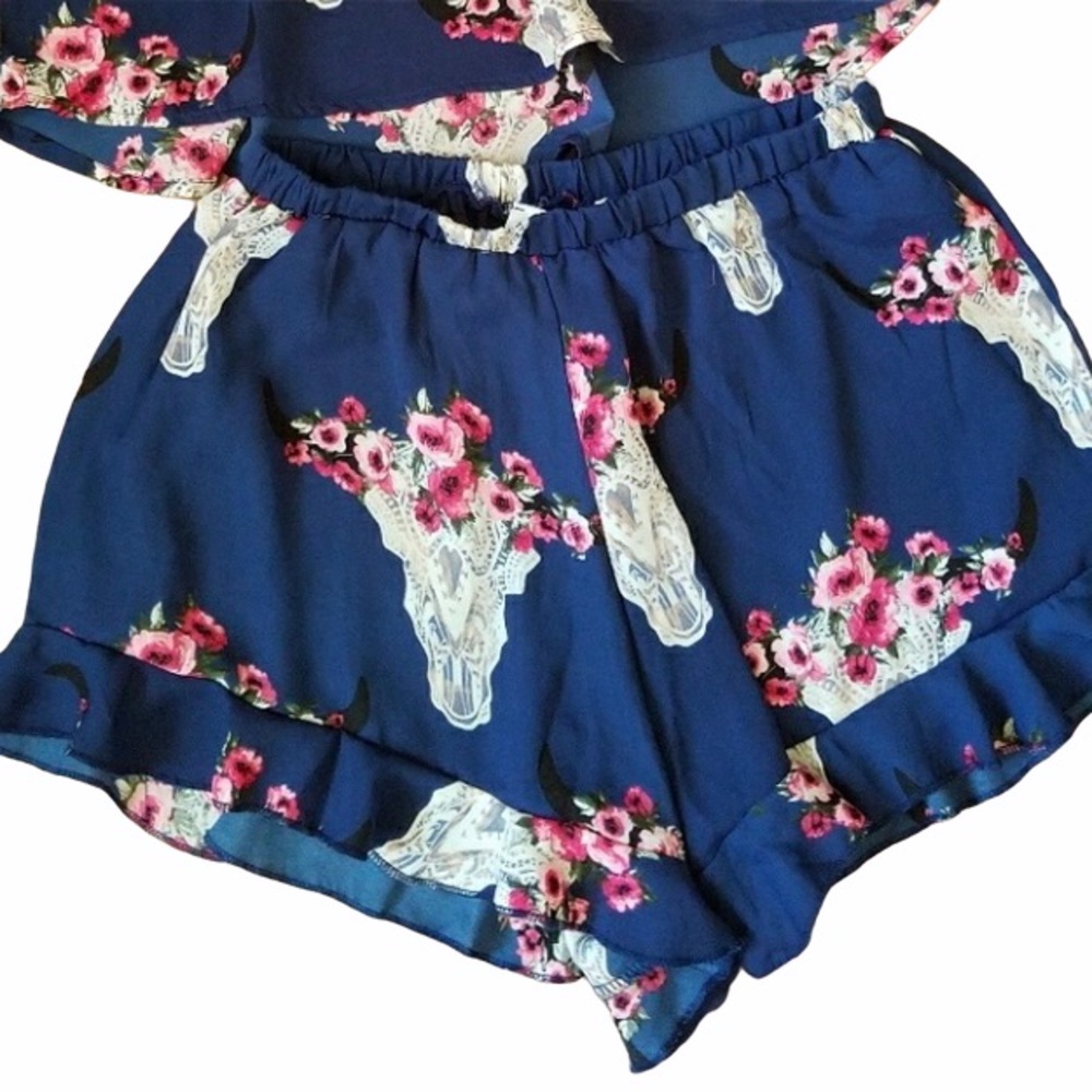 2pc PEACH LOVE Desert Skull Ruffle Set! - Picture 12 of 15